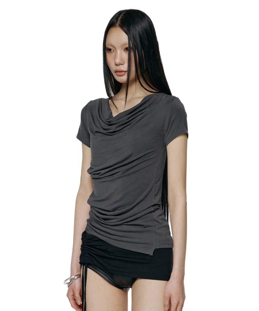 ROCKCAKE Drape Essential Top - Charcoal