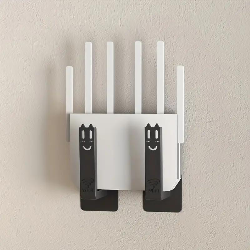 2/1PCS Wireless Wifi Router Rack Wall-mounted Storage Box Socket Strip Holder Bracket Punch-free Bracket