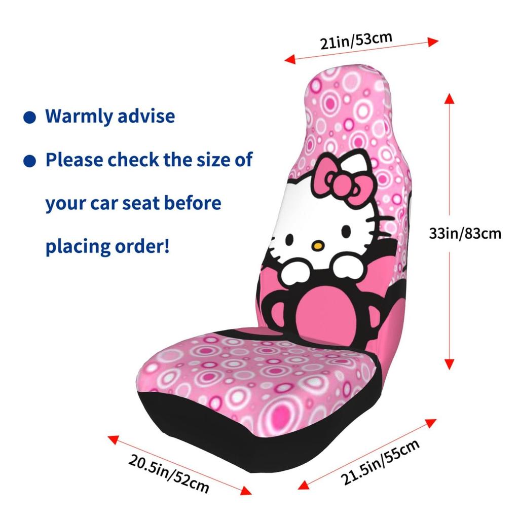 Комплект автомобильных сидений Hello Kitty для передних сидений, подходит для легких и обычных легких автомобильных сидений, чехлы для задних сидений пассажирских автомобилей, чехлы, 2, сиденья, автомобили, передние,