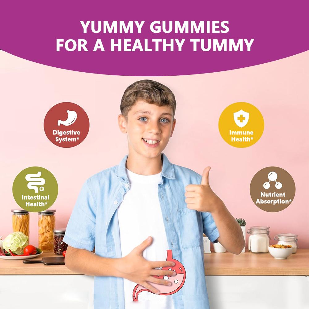 Kids Multivitamin & Probiotic Gummies, 60 Count, 30‑Day Supply, Allergen‑Free Dietary Supplement