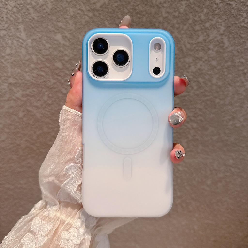Luxury Gradient Phone Case For iPhone 17 Air 16 15 14 Plus 13 12 Pro Max Magnetic Wireless Charging Shockproof Cover for Magsafe