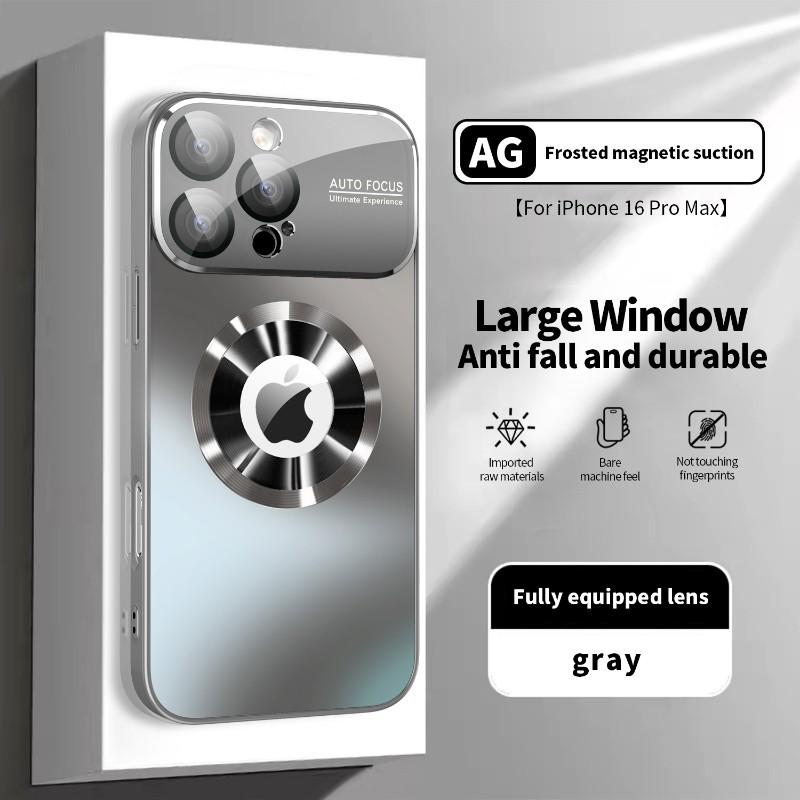 Luxury Glass Camera Lens For Magesafe Magnetic Wireless Charging Case For iPhone 16 15 13 14 11 12 Pro Max Plus Shockproof Cover