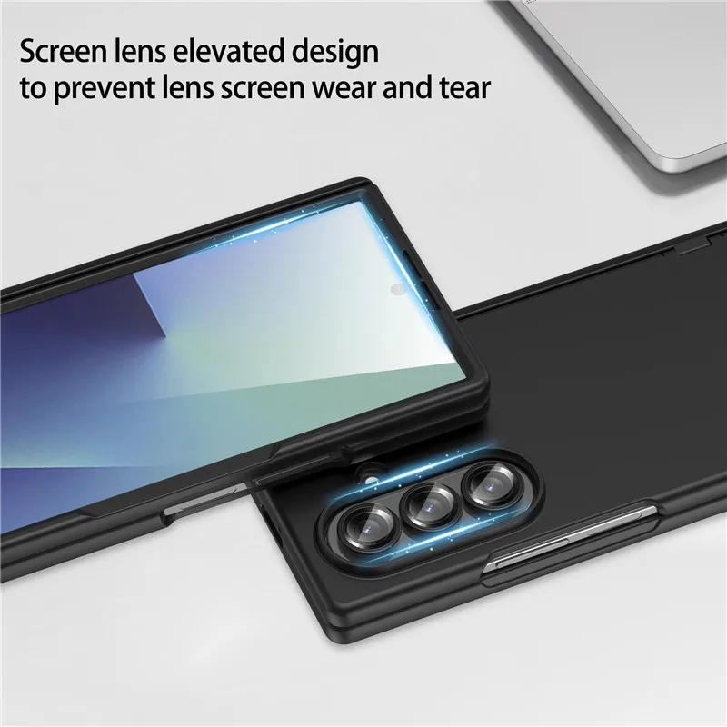 High-end Matte Magnetic Charging Hinge Phone Case For Samsung Galaxy Z Fold 7 5G Full-pack HD Screen Front Film Shockproof Cover