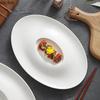 Dumpling Plate with Vinegar Dish Oval Ceramic Dinner Plate Soup Plates Dessert Bowl Sashimi Plates Fruit Dish Dim Sum Dish Tray