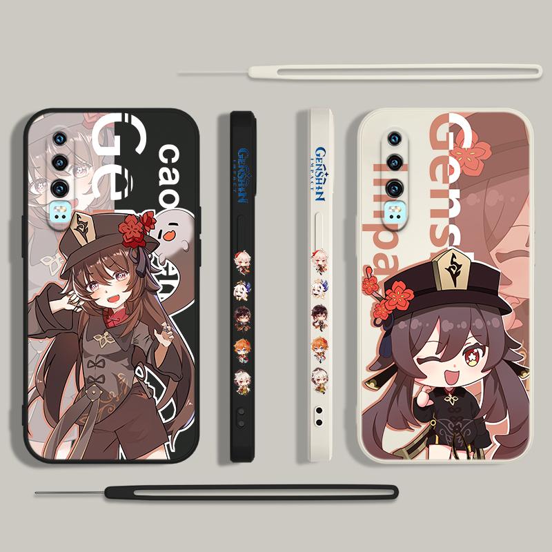 Genshin Impact Nahida HUTAO For Huawei Y9S Y9A Y9 Y6 Nova Y70 9 8 P50 P40 P30 P20 Pro Lite E 5G Liquid Left Rope Phone Case