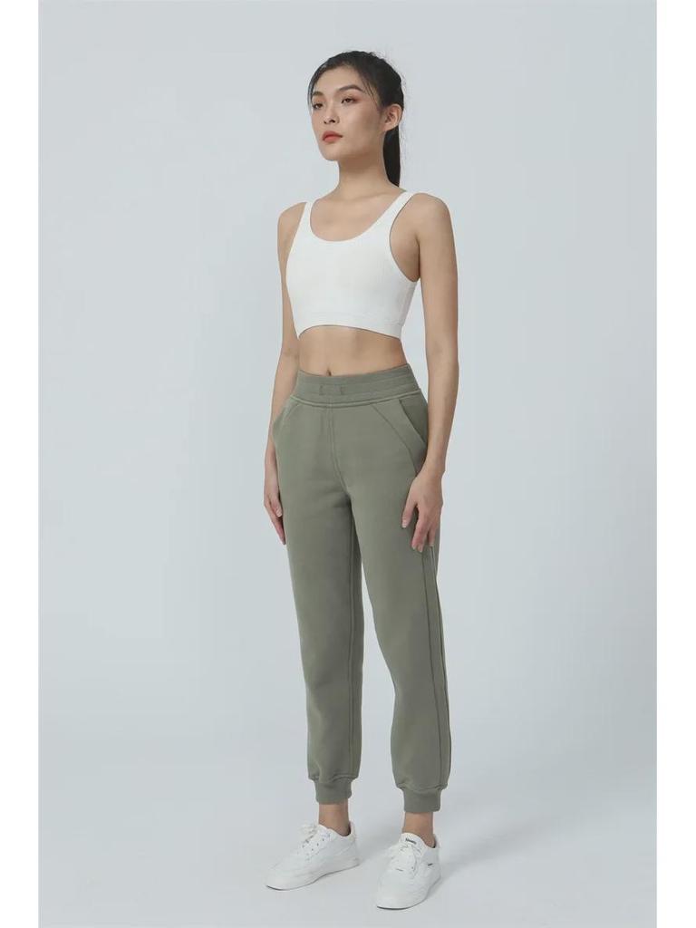 Мягкие женские спортивные штаны с высокой талией Scuba Joggers - теплые спортивные штаны для занятий йогой и фитнесом, а также повседневной носки в осенне-зимний период