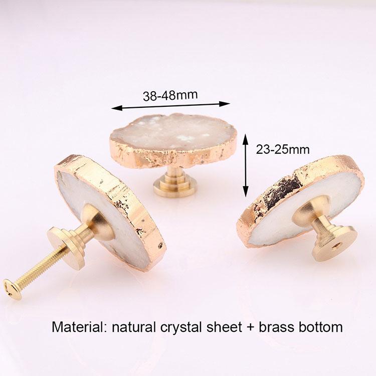 Manufacturer Furniture Hardware Decoration Natural Ore Crystal Handle Knob Drawer Cabinet Door Crystal Pulls Knob