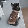 Wind Autumn and Winter Pet Leather Jacket Schnauzer Cotton Clothes Can Be Towed