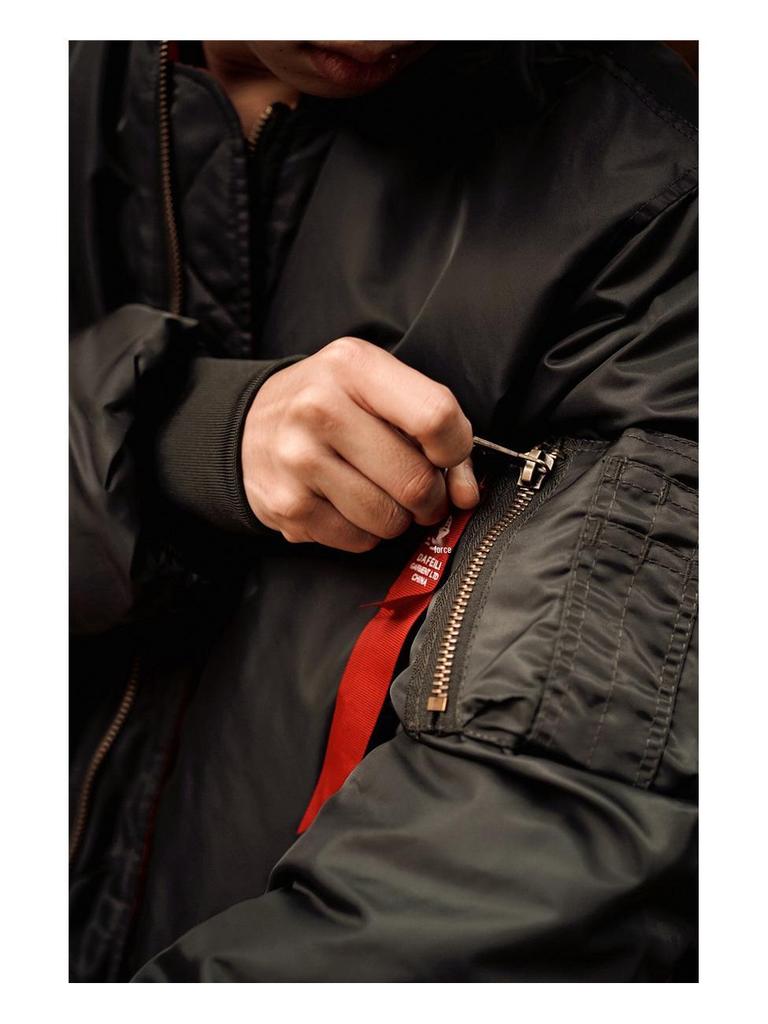 Куртка пилот военного образца Normanlong MA1: Мужская классическая утолщенная осенне-зимняя бейсбольная куртка ВВС