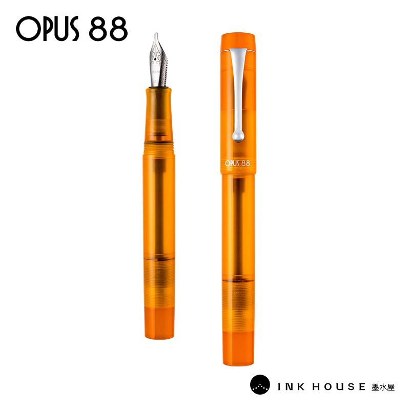 OPUS 88 DEMO Перьевая ручка Прозрачный демонстратор Оранжевое перо JOWO Система заполнения пипеткой Большой объем чернил