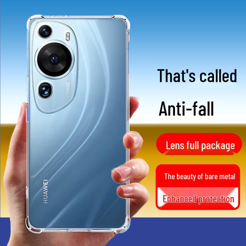 Прозрачный чехол для телефона Huawei P60/50/40/30/20/Pro/10/9/Plus с подушкой безопасности и защитой от падения
