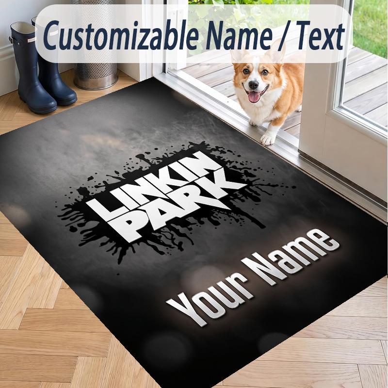 Custom Text Printed Rug Linkin Park Non Slip Floor Carpet For Home Room Decor