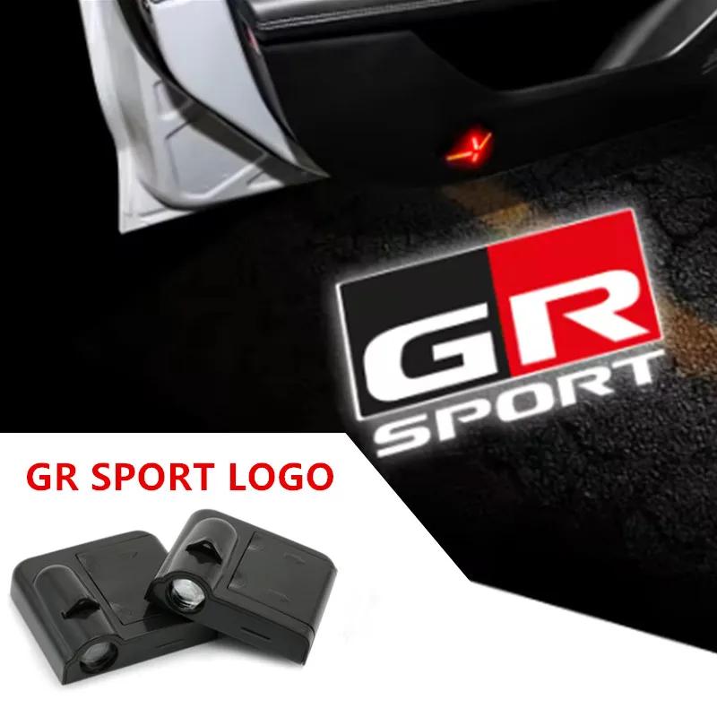 LGPE6 2PCS For Toyota GR Sport C-HR RAV4 Prado Prius Camry Corolla YARiS Logo Led Car Door Welcome Lights Laser Projector Decor Lamps