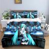 Мультяшные Кавайные Виртуальные Певицы H-Hatsune-Miku Комплекты Постельного Белья Набор Постельных Принадлежностей Пододеяльник Комплект Постельного Белья Подарок