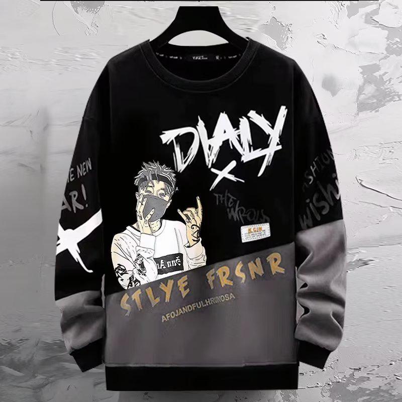 Мужская однотонная толстовка с капюшоном — уличная мода, длинный рукав, молодежный корейский стиль для весны, осени, зимы