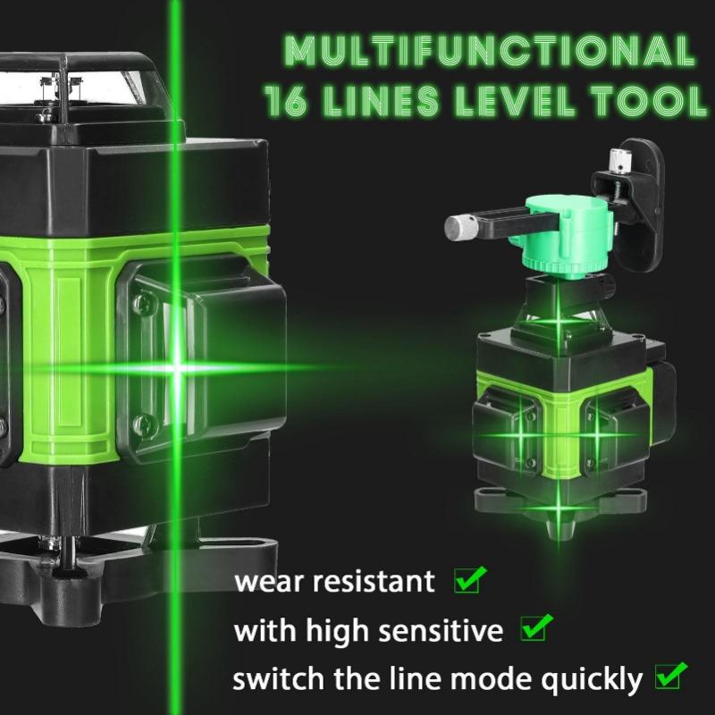 Multifunctional Water Level Instrument 16 Line Wall Sticking Instrument Laser Infrared Level High Precision Portable Level