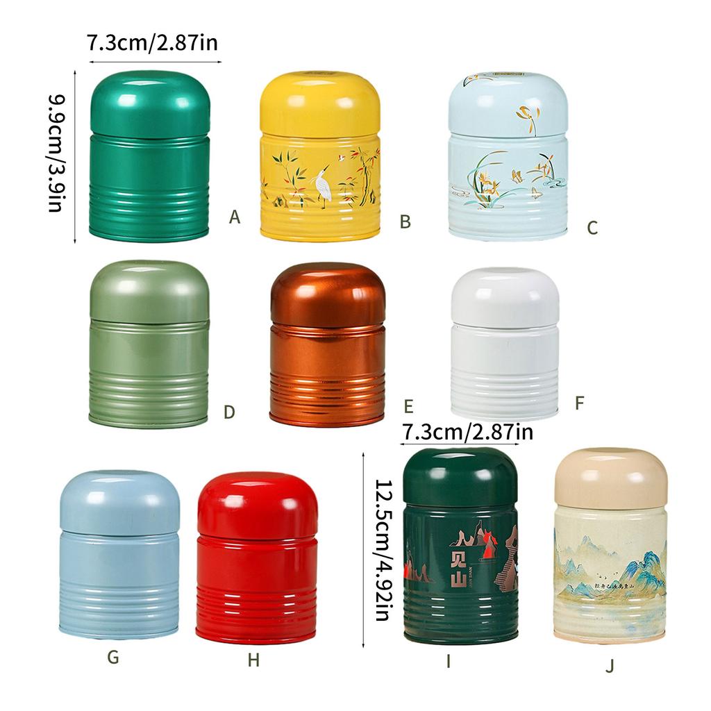 Portable Metal Tea Canister Sealed Container Tinplate Tea Box Tea Storage Container Tea Jar for Home or Office Use