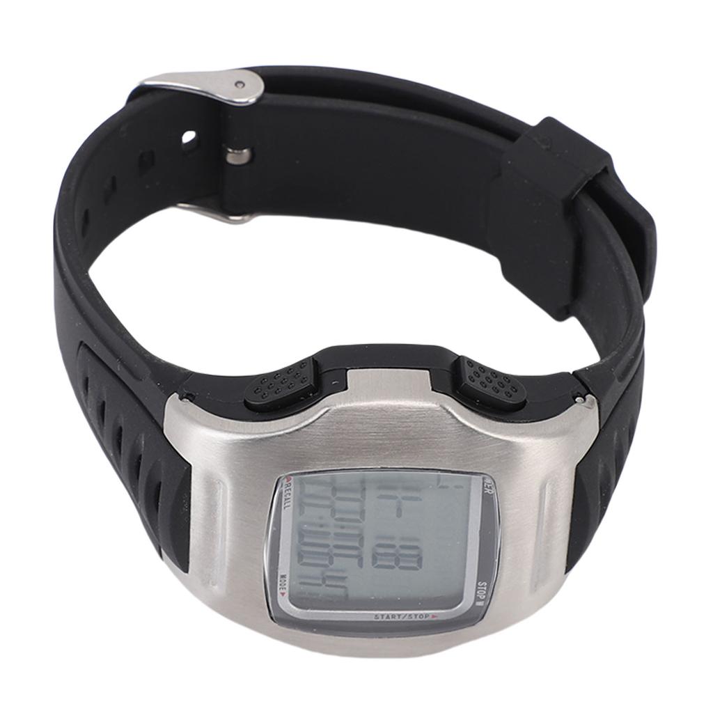 Футбольный Судейский Часы Цифровые Спортивные Наручные Часы Секундомер Таймер Будильник Нержавеющая Сталь Серебристый Корпус Черный Ремень