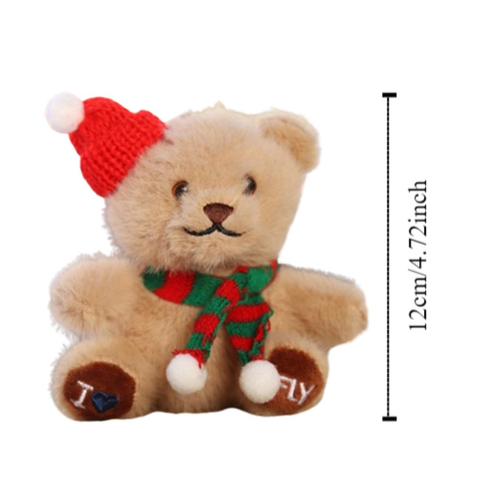 Scarf Christmas Bear Plush Doll Anti-lost Bag Decoration Christmas Hat Pendant  Kindergarten Gifts