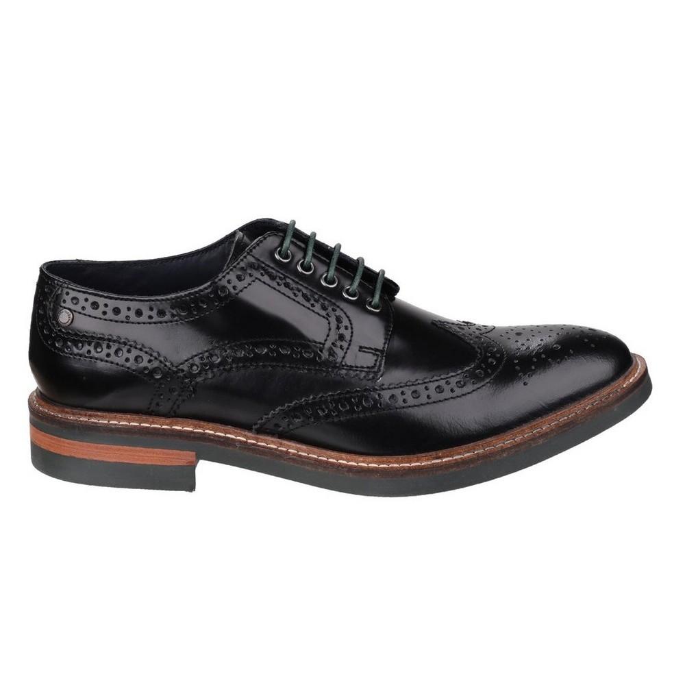 BASE LONDON Mens Woburn Hi Shine Leather Brogue Shoe