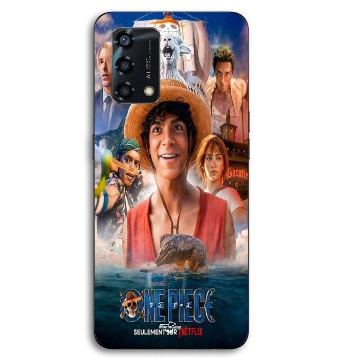 Coque pour téléphone - MANIACASE - Oppo A95 - Silicone TPU - Noir - Motif Luffy One Piece