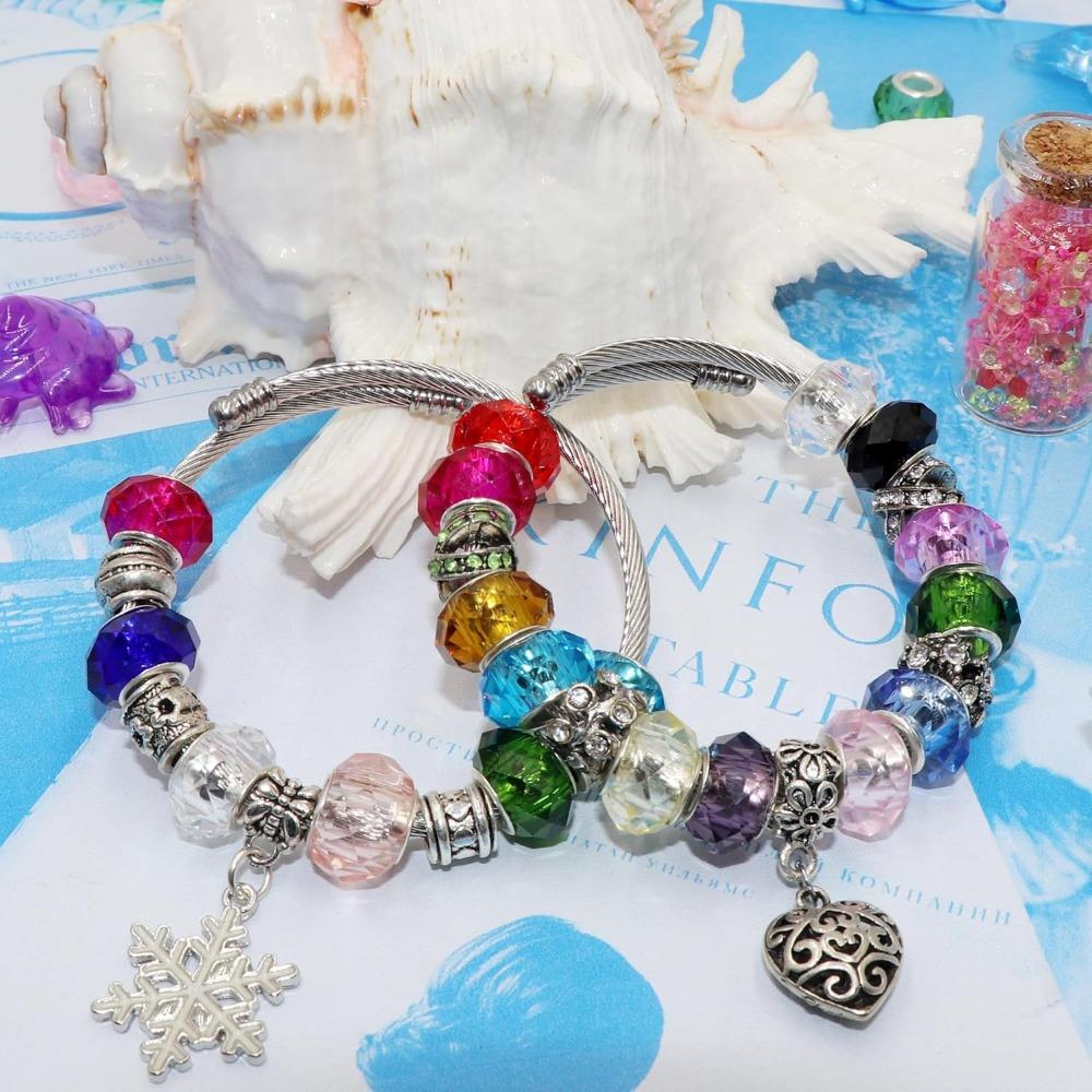 20/50/100 шт. бусины с отверстиями, граненые европейские бусины-разделители, бусины-шармы с посеребренным покрытием