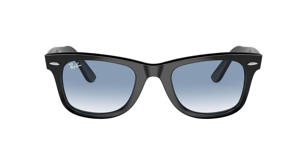 Ray-Ban RB2140F 901/3F 52 WAYFARER СВЕТЛЫЕ ЦВЕТА Солнцезащитные очки - Черная / Прозрачная Градиентная Синяя Линза