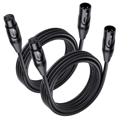 Cable Matters 2-Pack XLR Cable, 3m, Male to Female Microphone Cable, 3-Pin Canon Cable, XLR Cord, for Recording, Live Performance, and Streaming, Blac