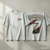 Football Graphic with Front 7 Back Design CR7 Tshirt 2026 Summer New Unisex Unisex Fashion Oversized Cotton Tshirt Street Wear Y2K