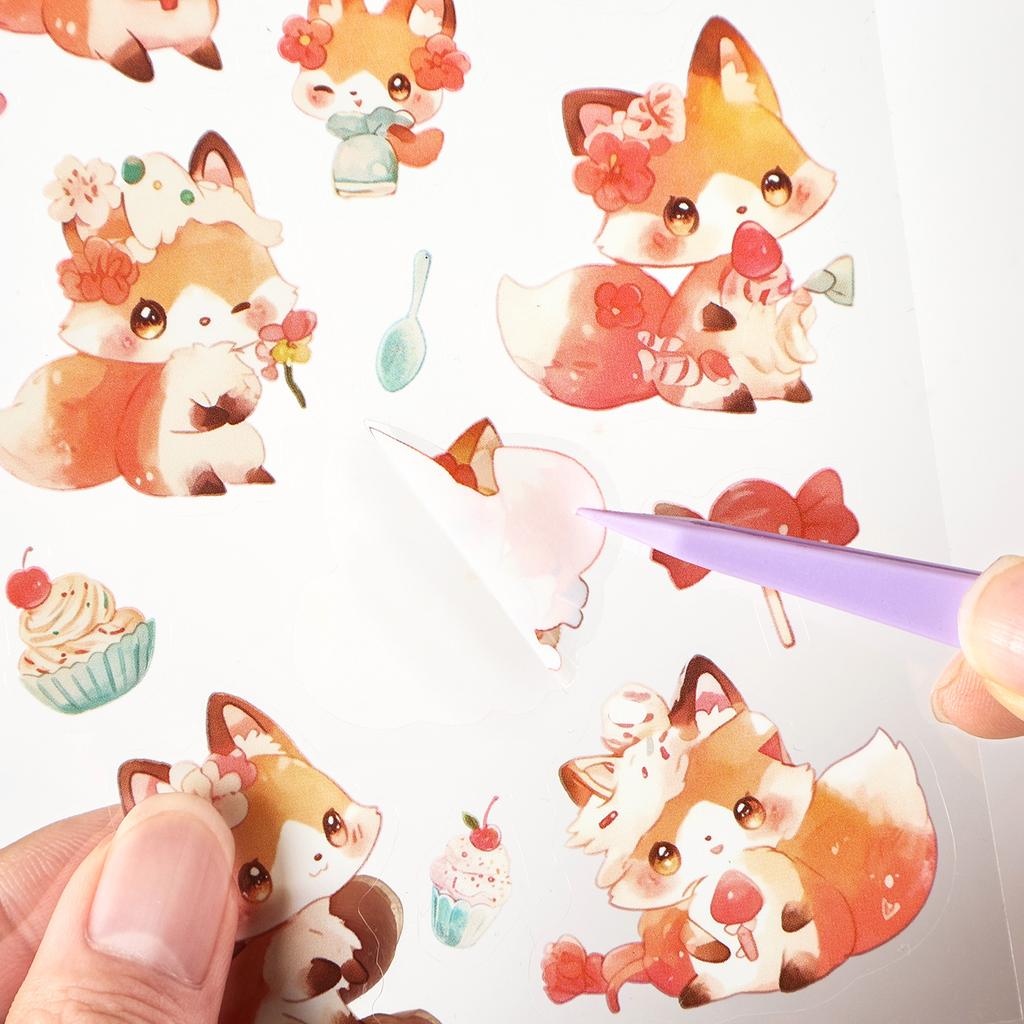 6pcs/pack Creative Cartoon Small Animal Die Cutting Decorative Stickers Collage Journal Scrapbooking Material Stationery Sticker