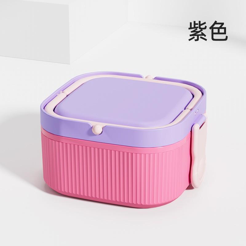 Microwave-Safe PP Plastic Food Container Square Lunch Box With Lid Reusable Sealed Storage Adults