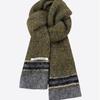 New Korean Style Contrasting Striped Wool Blended Soft Scarf for Women In Autumn and Winter Warm and Versatile Knitted Scarf