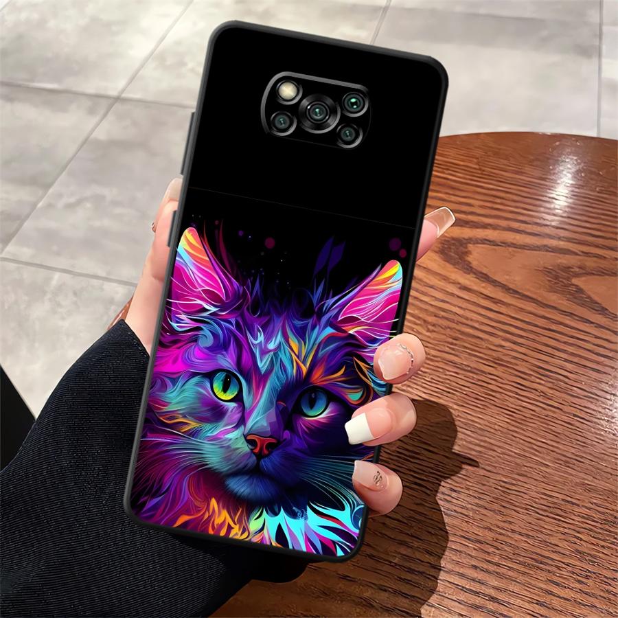 Чехол для Xiaomi Poco F8 M5 C75 C50 M3 M4 M7 C61 F3 C71 X3 X4 X5 X7 Pro F1 Funda Чехол для телефона Крутой Цветной Кот