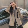 Blazer Women's Spring and Autumn New Korean Style Casual Design Khaki Suit Top