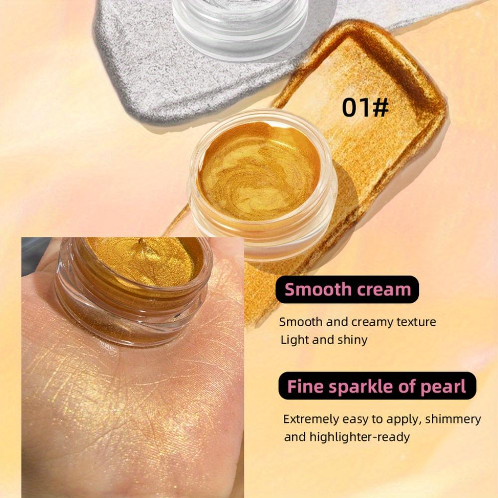 Крем-хайлайтер с металлическим эффектом, шампанское золото, серовато-серебристый, розовое золото, хайлайтер для лица и тела, мерцающий макияж для щек, губ, глаз, стойкий