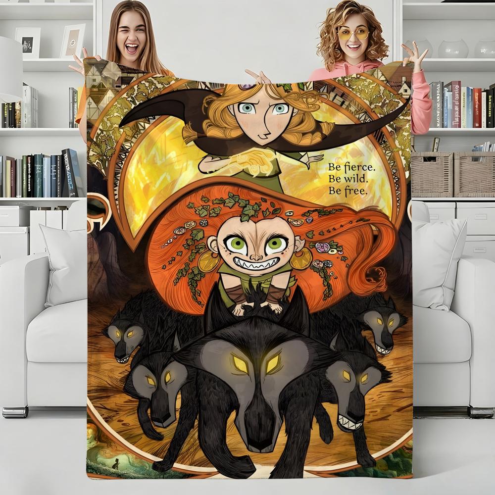 Animation W-Wolfwalkers Throw Flannel Blanket Perfect for Sofa Office Bed Travel Sleep Read Relax Camping four season use
