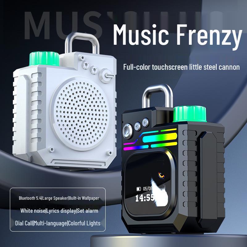 Bluetooth-динамик с сенсорным экраном, стерео Hi-Fi, отображение текста песни, будильник и функция звонка