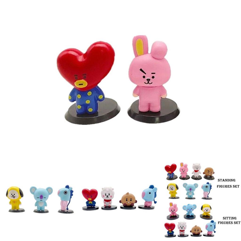 Bts Bt21 7 шт./набор Фигурки-украшения для детского монитора Топпер для торта Игрушки Подарок