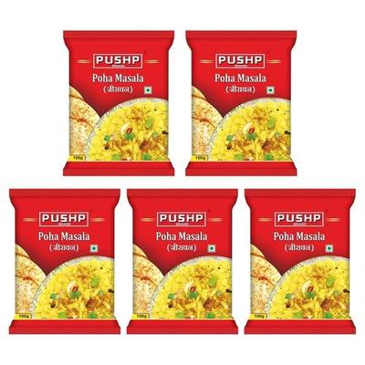 Мешочек Pushp Brand Jeeravan или Indori Poha Masala (100г упаковка) (Пакет из 5)