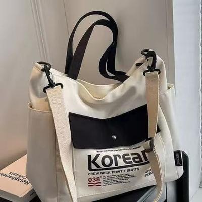 Вместительная женская сумка-тоут из парусины, школьная сумка, женская университетская, портативная на плечо, прямоугольная, для покупок, пляжная, городская, колледж, корейская, популярная