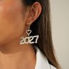 Happy New Year 2027 Rhinestone Earrings 1 Pair Elegant Fashion Jewelry for Women Friends New Year Gift Accessory