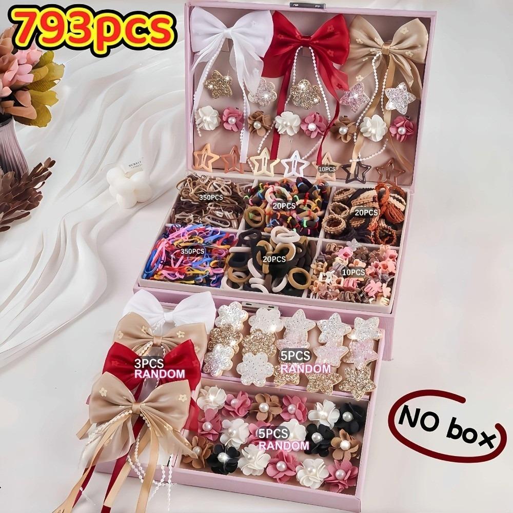 High Elastic Hair Accessories Set Colorful Hair Clips Frangipani Girls Hair Bands  Girls Children