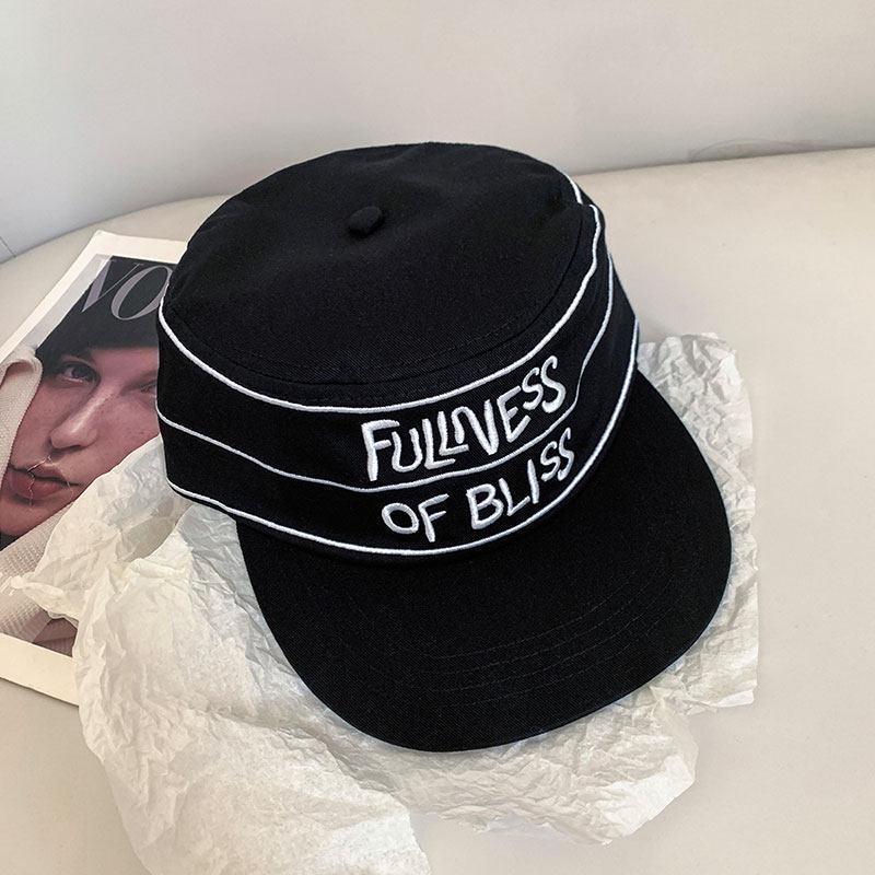 Fashion Hat Korean niche design sense flat edge baseball cap women's new face small versatile letter embroidery cap