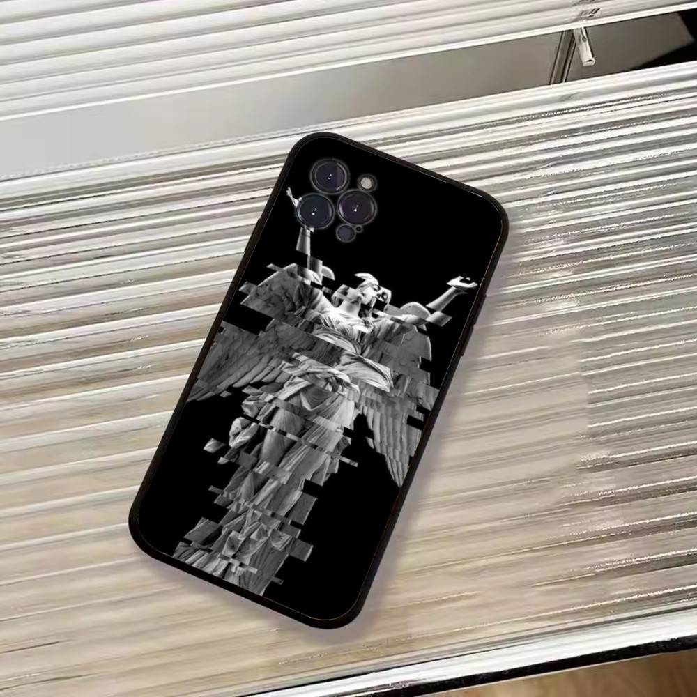 R-Искусство эпохи Возрождения Картина Чехол для телефона Для iPhone 17,16,15,14,13,12,11 Plus,Pro Max,XS,Мягкий черный чехол