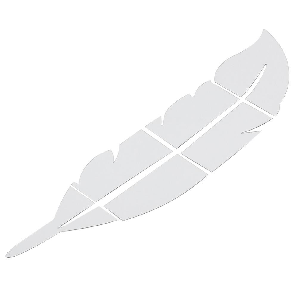silver Acrylic Mirror Wall Sticker 28.74 x 7.09 in Self Adhesive Wall Art  Bedroom
