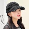 Peaked Cap Women's Summer Thin Hollow Crochet Hat Women's Summer Versatile Knitted Hat Fashion