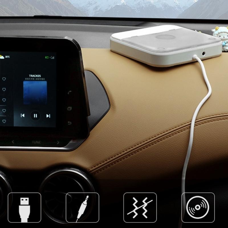 Универсальный автомобильный CD/DVD-плеер с USB и AUX-входом для бесшовного воспроизведения музыки на нескольких устройствах: ноутбуке, телевизоре, компьютере