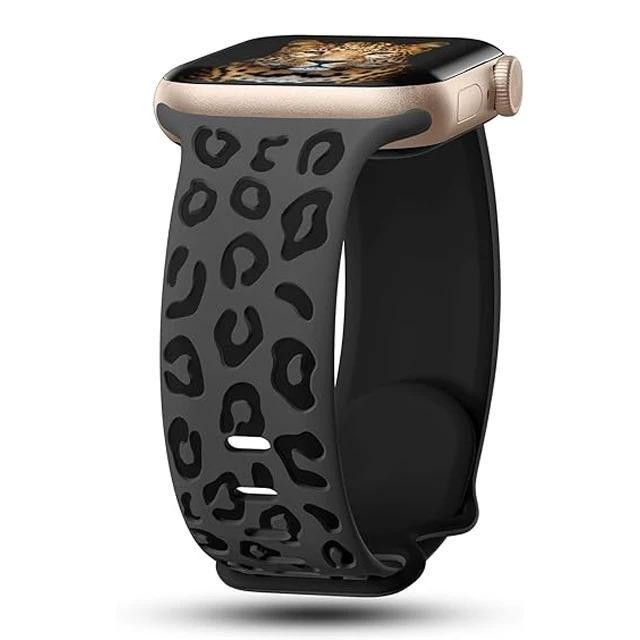 Ремешки Для Apple Watch Band 40мм 44мм 42мм 45мм 41мм 49мм 46мм Силиконовый Гравированный Correa Браслет Серия 8 9 7 SE 6 ultra 2 3 10