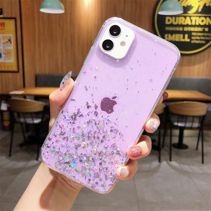 Блестящий чехол для телефона «Звездное небо» для iPhone 16 promax 15 14 Plus 13 12 Pro 11 Xs Max X XR 7 8 SE Блестящий Звездный Сияющий Прозрачный Чехол