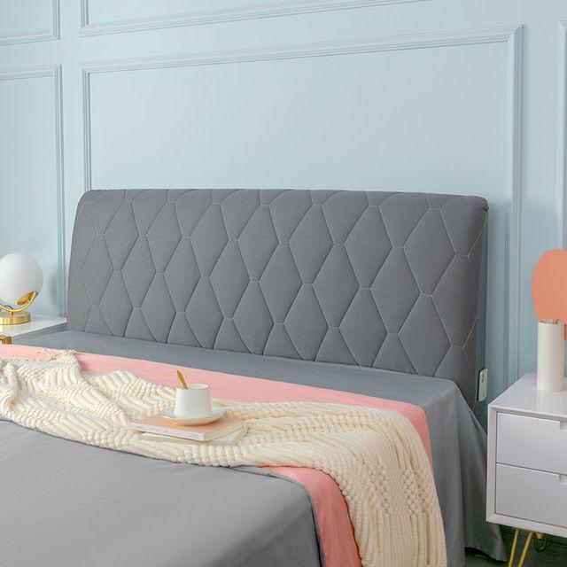 Чехол на изголовье мягкого бархата, утолщенный, полностью обернутый, стеганый, универсальный, против столкновений, пылезащитный прикроватный защитный чехол